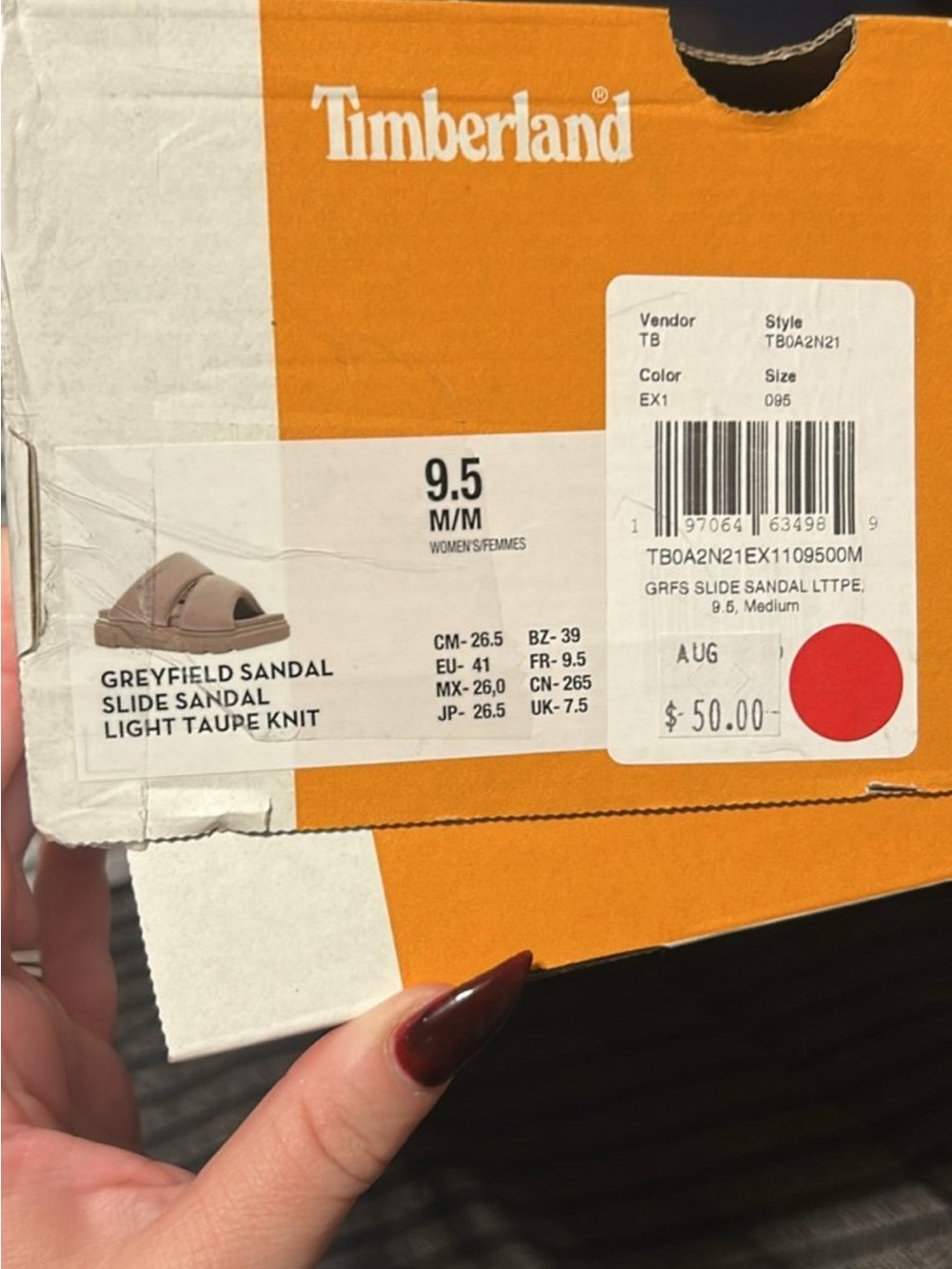Timberland greyfield sandal new size 9.5 - Picture 2 of 2